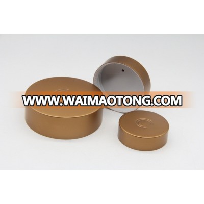 brown recyclable aluminum cosmetic containers with screw cap lid