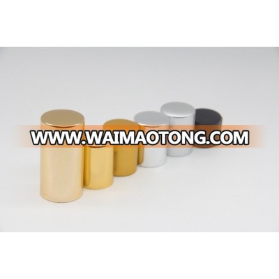 custom logo metal screw top gold metalized bottle aluminum plastic caps