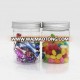 50mm neck PET Food Grade Clear Cylinder Plastic Candy Jar with Aluminium Lid